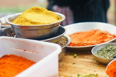 Close-up of food on table