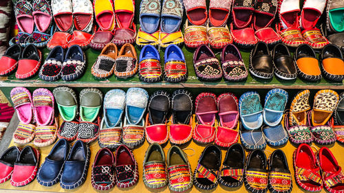 Full frame shot of multi colored market stall