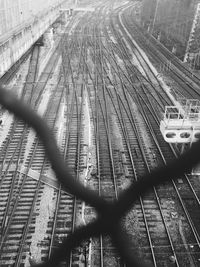 High angle view of railroad tracks