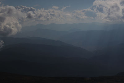 Scenic view of mountains against sky.