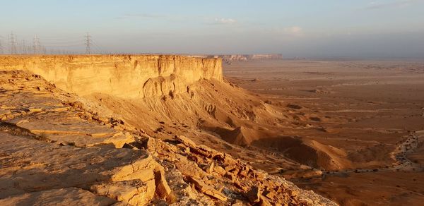 Scenic view of desert against sky