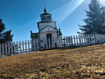 Low angle view of buildings against sky