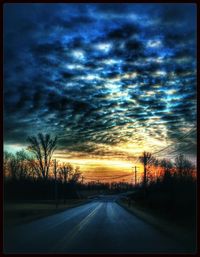 Country road at sunset
