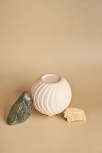 Close-up of seashells on table