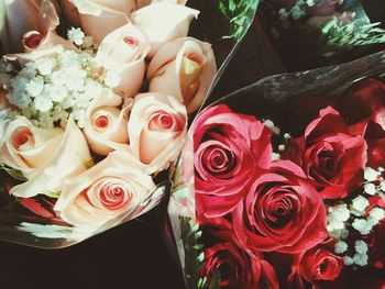 High angle view of bouquet