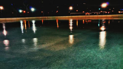 Reflection of sky in water at night