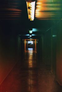 Empty illuminated tunnel