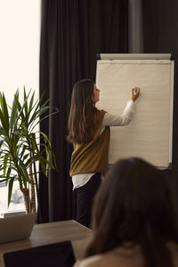 Woman having business presentation