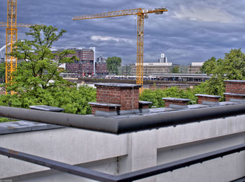 View of buildings in city against sky