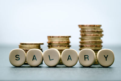 Close-up of objects over white background