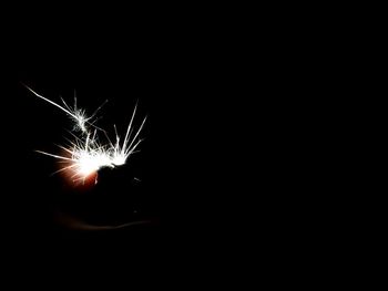 Close-up of firework display at night