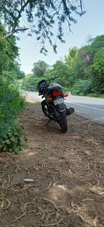 Man riding motorcycle on road