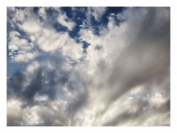 Low angle view of clouds in sky