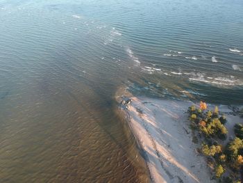 High angle view of beach