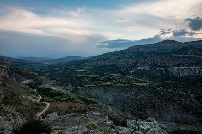 Scenic view of mountains against sky