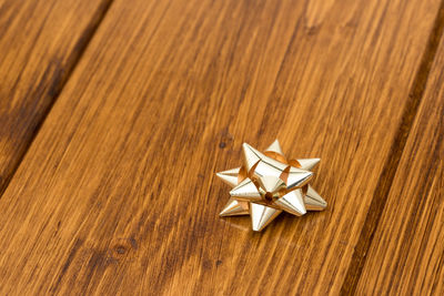 High angle view of christmas decoration on table