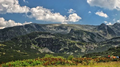 Scenic view of mountains against sky