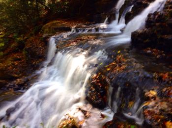 Scenic view of waterfall