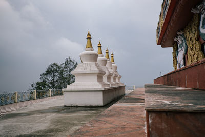 Exterior of temple building against sky