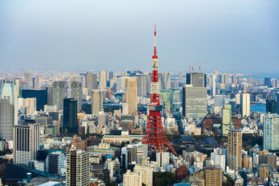 Aerial view of buildings in city