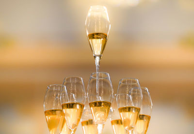 Close-up of wine glass on table