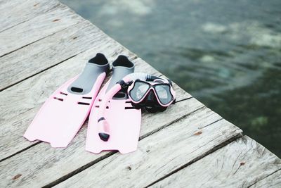 High angle view of toy on table