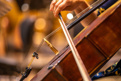 Cropped image of man playing piano