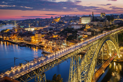 View of porto city, portugal in evening