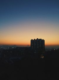 Cityscape against sky during sunset