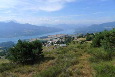 Scenic view of mountains against sky