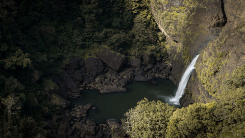 Scenic view of waterfall
