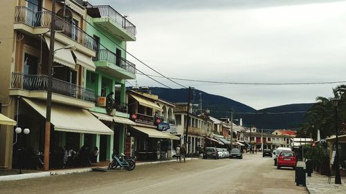 Cars parked on road