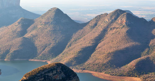 Scenic view of mountain range against sky