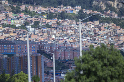 High angle shot of townscape