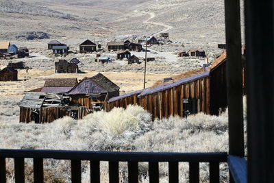 High angle view of houses during winter