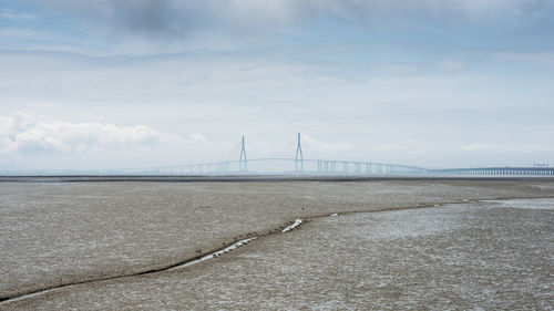 Landscape with bridge in background