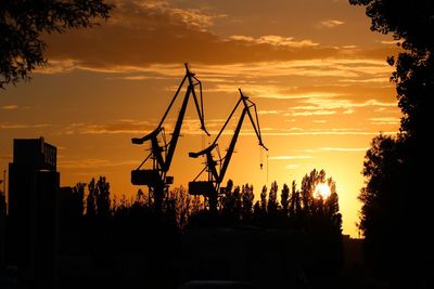 Silhouette trees against sky during sunset