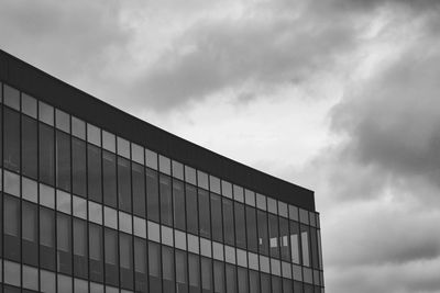 Low angle view of modern building against sky