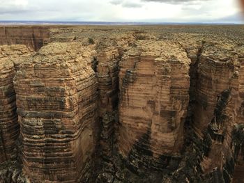 High angle view of rocky cliff