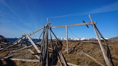 View of landscape against blue sky