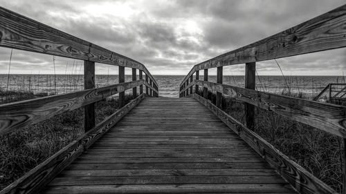 View of bridge over sea against sky