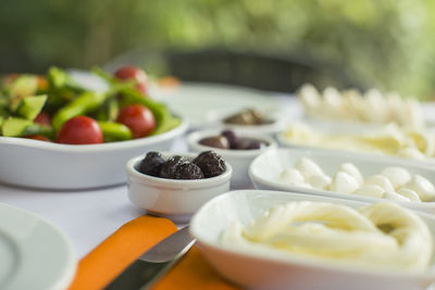 Close-up of fruits in plate on table