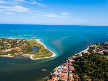 High angle view of sea against sky