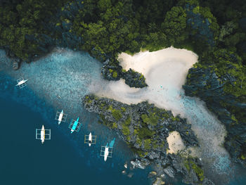 High angle view of a tropical beach in the philippines