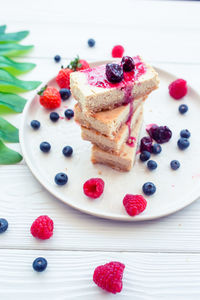 Close-up of chocolate cake on table