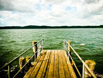 View of pier in sea