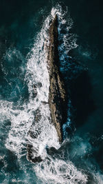 High angle view of sea waves