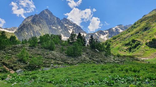 Scenic view of mountains against sky