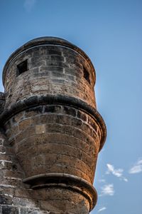 Low angle view of built structure against blue sky