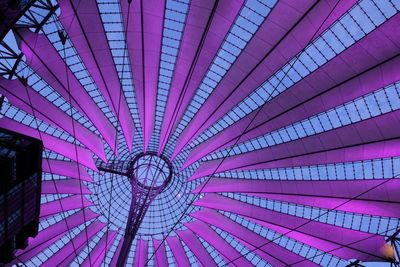 Low angle view of illuminated ceiling